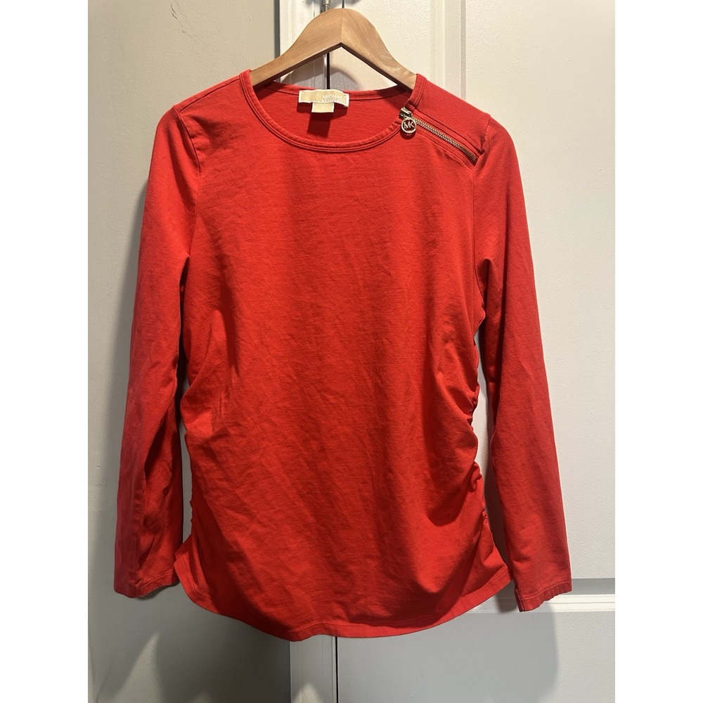 Michael Kors Red Cinched Long Sleep Shirt 1X